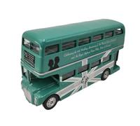 Modèle De Voiture De Course à Collectionner Modèle De Bus Classique Vert Moulé sous Pression À L'échelle 1/64 Bus Commémoratif De Mariage Londonien À Deux Étages Décoration pour Chambre