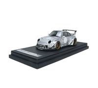 Modèle De Voiture De Course à Collectionner Modèle De Voiture De Simulation en Résine Argentée Porsche RWB 993 Échelle 1:43 Modèle De Scène Réaliste Décoration pour Chambre