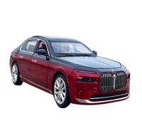 Modèle De Voiture De Course à Collectionner Modèle De Voiture en Alliage BMW I7 1/24 Version Sonore Et Lumineuse Véhicule Moulé sous Pression Collection Décoration pour Chambre(Red)