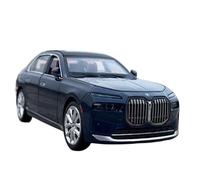 Modèle De Voiture De Course à Collectionner Modèle De Voiture en Alliage BMW I7 1/24 Version Sonore Et Lumineuse Véhicule Moulé sous Pression Collection Décoration pour Chambre(Blue)