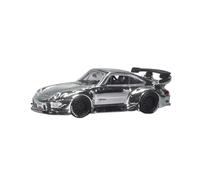 Modèle De Voiture De Course à Collectionner Modèle De Voiture en Alliage Modifié À Carrosserie Large Argentée Galvanisée Porsche RWB 993 Échelle 1:64 pour Homme Décoration pour Chambre