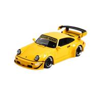 Modèle De Voiture De Course à Collectionner Modèle De Voiture en Résine Porsche RWB 993 Rauh-Welt Échelle 1:64 Exposition Salle D'étude Série De Décoration Jaune Décoration pour Chambre(Yellow)