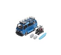 Modèle De Voiture De Course à Collectionner Modèle De Voiture Volkswagen T3 Low Profile en Alliage Édition Voyage avec Planche De Surf 1:64 Décoration pour Chambre(Blue)
