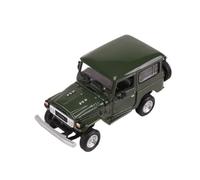 Modèle De Voiture De Course à Collectionner Modèle en Alliage De Véhicule Tout-Terrain Toyota Cruiser FJ40 1:64 avec Capot Avant Ouvert Objet De Collection Exclusif Décoration pour Chambre(Green)