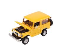 Modèle De Voiture De Course à Collectionner Modèle en Alliage De Véhicule Tout-Terrain Toyota Cruiser FJ40 1:64 avec Capot Avant Ouvert Objet De Collection Exclusif Décoration pour Chambre(Yellow)