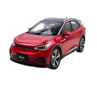 Modèle De Voiture De Course à Collectionner Modèle Réduit De Voiture en Métal Édition Éclairage Échelle 1:18 pour SAIC Volkswagen ID.4X SUV Décoration pour Chambre(Red)