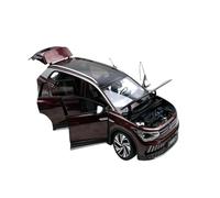 Modèle De Voiture De Course à Collectionner Modèle Réduit De Voiture Métal Moulé Modèle Réduit Voiture Berline Éclairage pour SAIC Volkswagen ID.6X SUV Échelle 1:18 Décoration pour Chambre(Red)