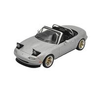 Modèle De Voiture De Course à Collectionner Modèle Voiture Cabriolet Alliage Argenté À L'échelle 1:64 pour Mazda Miata MX-5 NA Version Rabattable avec Jantes Noires Décoration pour Chambre