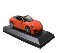 Modèle De Voiture De Course à Collectionner Porsche 911 (991) Carrera 4 Retro Cabriolet en Alliage Modèle Réduit Souvenir Orange Échelle 1:43 Décoration pour Chambre