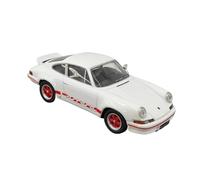 Modèle De Voiture De Course à Collectionner Porsche 911 Carrera RS 2.7 1973 Modèle De Voiture en Alliage Blanc avec Roues Rouges Modèle Supercar Échelle 1/43 Décoration pour Chambre