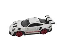 Modèle De Voiture De Course à Collectionner Porsche 911 GT3 RS Mini-Voiture en Alliage Roues Rouges Modèle Réaliste Supercar Blanche Échelle 1/64 Décoration pour Chambre
