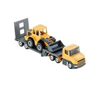 Modèle De Voiture De Course à Collectionner pour Modèle De Voiture Jouet en Alliage 16 Cm Remorque À Plateau avec Bulldozer Simulation Voiture D'ingénierie Moulée Décoration pour Chambre
