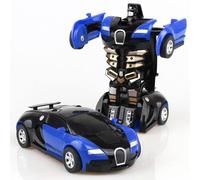 Modèle De Voiture De Jouet De Déformation Pour Enfants Garçon De Voiture D'inertie Cale Intellectuellement Les Jouets Du Marché De Nuit, Bleu