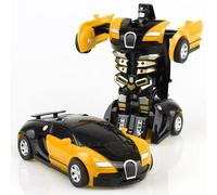 Modèle De Voiture De Jouet De Déformation Pour Enfants Garçon De Voiture D'inertie Cale Intellectuellement Les Jouets Du Marché De Nuit, Jaune