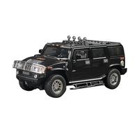 Modèle De Voiture De Simulation en Métal Moulé sous Pression pour SUV Hummer H2 Highway 61 1:18 Cadeau(Black)