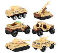 Modèle de Voiture D'ingénierie Durable 1:64, Véhicules de Simulation en Alliage pour Le Temps de Jeu des Enfants, en Alliage et ABS 6 Pièces (Char Militaire modèle E Jaune)