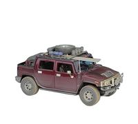 Modèle De Voiture en Alliage Métallique Tout-Terrain, Modèle Statique Moulé sous Pression, Cadeaux De Vacances 1:18, pour Hummer H2 SUV 2003 Décorations de Collection(Red)