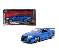 Modèle de Voiture - JADA TOYS - NISSAN Skyline GT-R BNR34 - 1:24 - Bleu - Fast & Furious