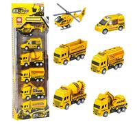 Modèle De Voiture Jouet Camion De Pompiers, Avion De Police, Cadeau De Noël Moulé Sous Pression, 6 Pièces, 1/64