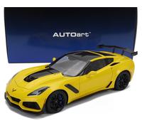 MODÈLE DE VOITURE STATIQUE AUTOART CHEVROLET CORVETTE C7 ZR1 2017 JAUNE ÉCHEL...