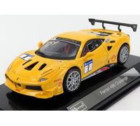 MODÈLE DE VOITURE STATIQUE BURAGO FERRARI 488 CHALLENGE #1 2016 JAUNE VITRINE...