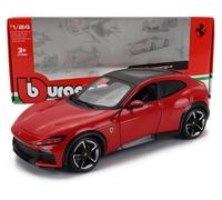 MODÈLE DE VOITURE STATIQUE BURAGO FERRARI SUV 2022 ROUGE ÉCHELLE 1/24