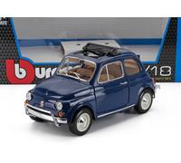 MODÈLE DE VOITURE STATIQUE DIECAST BURAGO FIAT 500L TOIT OUVERT 1968 ROUGE ÉC...