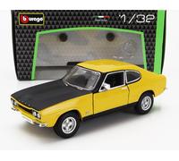 MODÈLE DE VOITURE STATIQUE BURAGO FORD CAPRI RS 2600 COUPE 1970 JAUNE NOIR 1/32