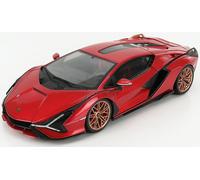 MODÈLE DE VOITURE STATIQUE BURAGO LAMBORGHINI SIAN FKP 37 HYBRID 2020 ROUGE 1/18