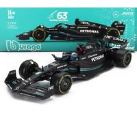 MODÈLE DE VOITURE STATIQUE BURAGO MERCEDES GP F1 W14 FIGURINES RUSSELL AVEC V...