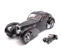 MODÈLE DE VOITURE STATIQUE DIECAST SOLIDE BUGATTI ATLANTIC SC 1937 NOIR ÉCHEL...