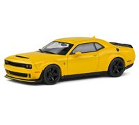 MODÈLE DE VOITURE STATIQUE SOLIDE DODGE CHALLENGER 2018 DEMON JAUNE ÉCHELLE 1:43