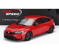 MODÈLE DE VOITURE STATIQUE TRUESCALE HONDA CIVIC TYPE-R LHD 2023 ROUGE ÉCHELL...