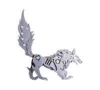 Modèle de Wolf 3D - Statue de puzzle artistique, ornement de l'assemblage créatif | Puzzle de teaser cerveau interactif, sculpture à la main décorative pour le salon à domicile, activité artisanale éd