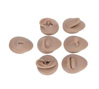 Modèle d'entraînement des parties du corps en Silicone, bouton de nombril de langue d'oreille, d'oeil, de nez, souple et réutilisable pour les débutants, utilisation d'affichage (Dark Skin)