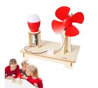 Modèle d'éoliennes - Jouet Scientifique en Bois pour, kit éducatif Fait à la Main | Configuration d'apprentissage des énergies renouvelables avec activité Pratique, Compagnon STEM de Classe, 7