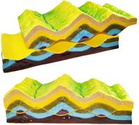 Modèle d'évolution de la structure pliée for l'enseignement de la géographie, modèle tectonique des plaques 3D, aides pédagogiques for cours de géologie, 48,5 x 19 x 13 cm, texture claire