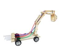 Modèle D'excavatrice Hydraulique en Bois Bricolage Jouet D'expérience Scientifique éducative pour Enfants Jouet STEM, Assemblage Facile pour Une Utilisation en Classe ou à la Maison