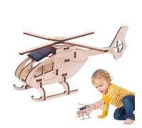 Modèle d'hélicoptère en bois solaire, kit de modèle d'hélicoptère solaire - Kit de puzzle en hélicoptère en bois 3D - Ensemble de puzzle créatif, ensemble Woodcraft de construction, jouet stemal éduca