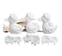 Modèle d'oiseau , triple moulage, 10,9 x 7,3 cm, plâtre avec paroi lisse, forme flexible en résine de silicone, moule côtier avec détails réalistes, fournitures artistiques pour table et cheminée