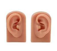 Modèle d'oreille de pratique de perçage Flexible et réutilisable en Silicone, taille humaine pour l'entraînement au perçage des oreilles, teint foncé