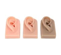 Modèle d'oreille en Silicone, 3 pièces, oreille droite souple et Flexible, 3 couleurs, facile à utiliser, modèle d'oreille humaine réutilisable