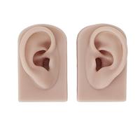 Modèle d'oreille en silicone Modèle de perçage réutilisable souple 2PCS Simulation de la peau humaine (Teint profond)