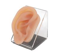 Modèle d'oreille en silicone Nutriess pour la pratique du perçage, outil d'affichage doux et réaliste avec support pour présentation de bijoux et formation d'acupuncture