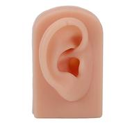 Modèle d'oreille en silicone souple et flexible, oreille droite réutilisable, modèle d'oreille humaine pour l'entraînement au perçage d'oreilles et la présentation de boucles (Peau foncée)