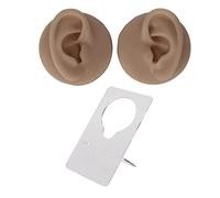 Modèle d'oreille humain Solicone High Simulation Percing Practice pour l'enseignement et l'affichage de l'oreille (Teint profond)