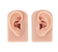 Modèle d'oreille humaine, 1 paire de modèle d'oreille en silicone flexible fausse oreille douce réutilisable simulant la peau humaine en silicone modèle de piercing parties du (2)