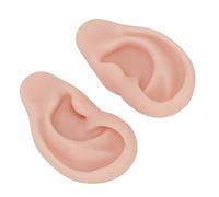 Modèle d'oreille Humaine en Silicone 1 Paire Modèle d'oreille de Simulation Réutilisable Pratique pour Afficher des Boucles d'oreilles d'enseignement de Perçage d'oreille (Couleur de peau moyenne)