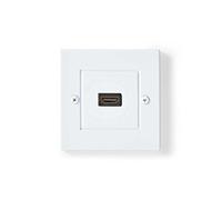 NEDIS Prise murale HDMI - 1 x HDMI femelle - 4K @ 60 Hz - Sortie HDMI - Noir - 18 Gbps - Plaqué or - Boîte