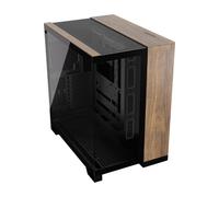 CORSAIR 6500X Boîtier PC mATX Mid-Tower à Double Chambre - Verre Trempé Panoramique - Connexion Inversée Compatible avec la Carte Mère - Pas de Ventilateurs Inclus - Noir/Bois Noyer
